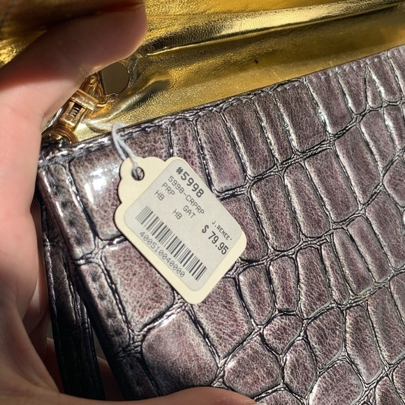 NWT J. Renee Gray/Silver Print Bag - Picture 9 of 12